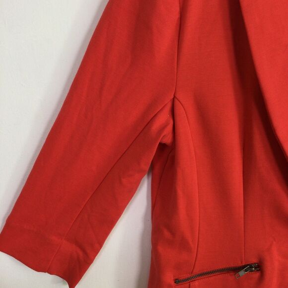 Christian Siriano Womens One Button Zip Pockets Blazer Jacket Coral Size Medium - Picture 6 of 13